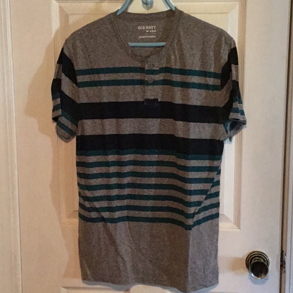 Old Navy Streetwear Skater‎ Gray Striped Tee Shirt Size M